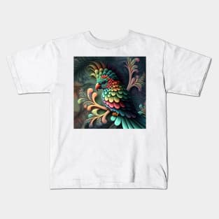 A Fractal Design in A Parrot Motif Kids T-Shirt